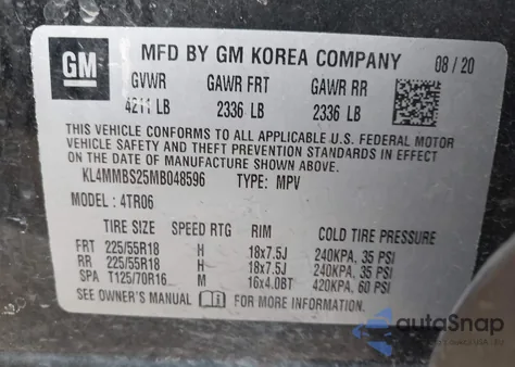 2021 Buick Encore Gx Fwd Preferred from USA, damaged, VIN KL4MMBS25MB048596